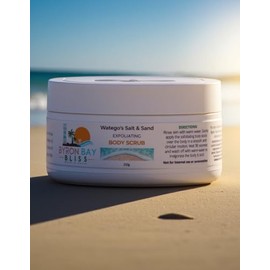 Byron Bay Watego's Salt & Sand Natural Body Scrub with Australian Sugar & Shea Butter | Vegan Exfoliating Scrub | Cruelty-Free Beach-Inspired Skincare | 250g/8.8 oz