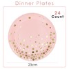 ZVK Paper Plates Set Pink Gold 23 cm Dessert Plates