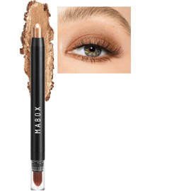 Eyeshadow Stick Gold, Cream Glitter Eye Shadow Shimmer Dual-Ended Eyeshadows Crayon Pencil with Brush, Brighten Waterproof Long Lasting Christmas Gifts for Sensitive Eyes Makeup