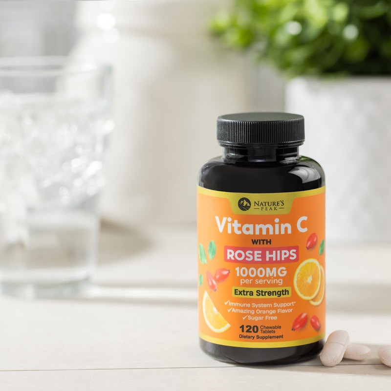 Vitamin C 1000mg Chewable Supplement - Extra Strength Immune Support