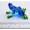 1½" Tall Blue Dyeing Poison-Arrow Frog Miniature Glass Blown Morphing