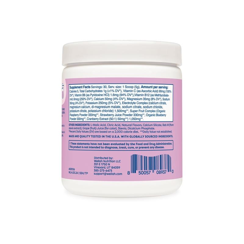 Wellah Hydration | Electrolyte Supplement | 1500mg of Electrolyte Complex