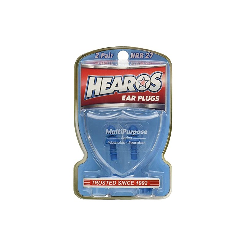 Hearos Multi-Purpose Reusable Silicone Ear Plugs Includes Free Case, 2
