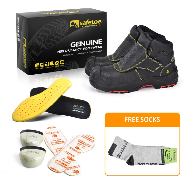 SAFETOE Welding Boots for Men Composite Toe Safety Boots Fire