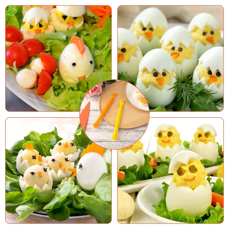 2pcs Fancy Cut Eggs Cutters, 2 Shapes Cooked Eggs Cutter