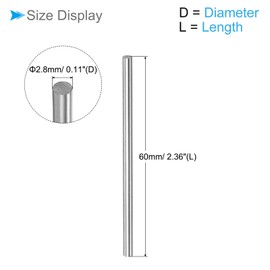 CoCud 10 Pcs Round Steel Rod, Diameter 2.8mm Length 60mm High Speed Steel Bar for Crafts DIY for Drills, Lathes, Boring Machines