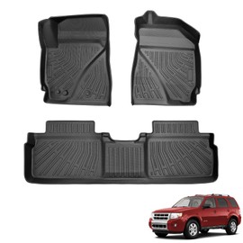 hoMPLEX Floor Mats for Ford Escape 2009-2012, for Mazda Tribute & Mercury Mariner 2009-2011 Carpet Liner All Weather TPE Mats for Escape, Mazda Tribute & Mercury Mariner 2010 2011 Accessories