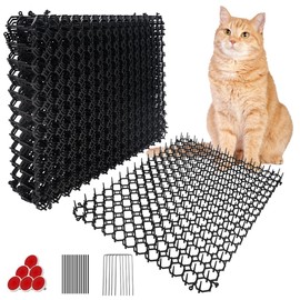 Ley's 18 Pack Scat Mat for Cats, Max Combination Length - 23 ft, Cat Deterrent with Spikes Outdoor & Indoor, 16 X 12 in Anti Cat Mat for Yard, Garden Fence Animal Barrier