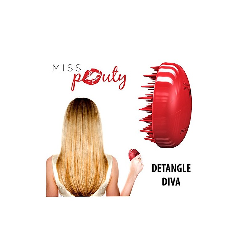 Miss Pouty Original Detangle Diva Brush - Compact Hair Detangler