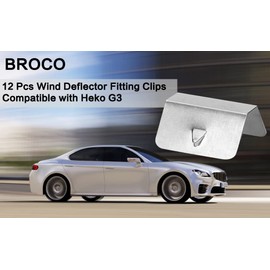 Broco Air Deflector Clips Rain Wind Universal Mounting Channel Stainless Steel Mounting Clips Set (12pcs)