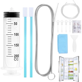 TAIXING 12Pcs Fridge Dredger and Cleaning Set, Reusable Fridge Drain Hole Cleaning Tool, Universal Fridge Cleaning Syringe Kit Fridge Emptying Dredger and Cleaning Set for All Refrigerator Cleaning