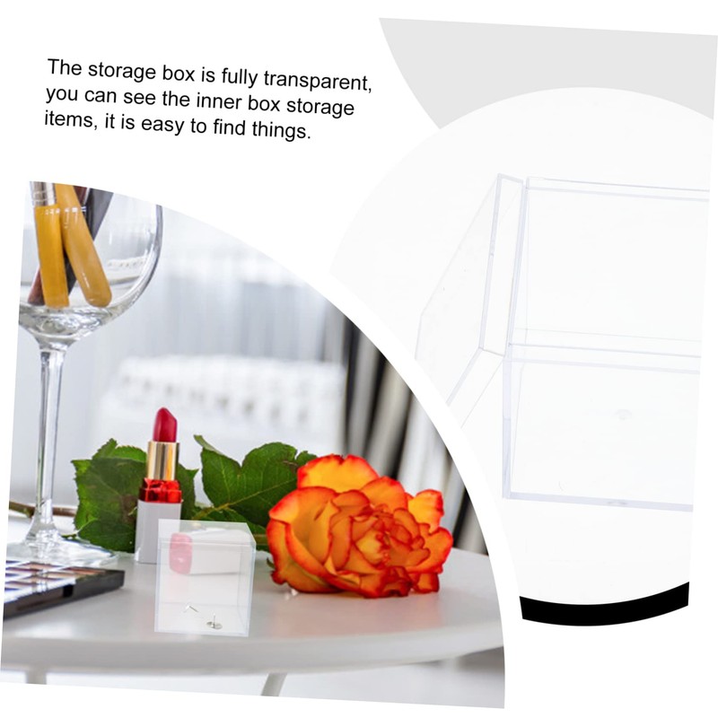 IWOWHERO 8Pcs Clear Square Storage Containers Durable Plastic Boxes with