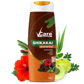 Vcare Shikkakai Shampoo angereichert mit Aloe Vera, Neem Hibiskus und Amla 200 ml
