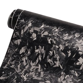 AuMoHall Black Forged Carbon Car Vinyl Wrap Matte Black Simulated Forged Carbon Fiber Satin Finish Car Body Film for Vehicle Interior Exterior Decoration, 59.84" x 118.11"