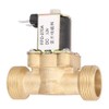 Solenoid Valve, Open Brass Solenoid Electromagnetic Valve G3/4" Normally Water