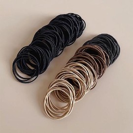 (Boribyul) Large Capacity Hair Ties 100pcs 1 Box Bundle Hair Rubber Bands Men's Hair Ties / (보리별) 대용량 헤어끈 100개 1통 묶음 머리 여자 고무줄 남자 머리끈