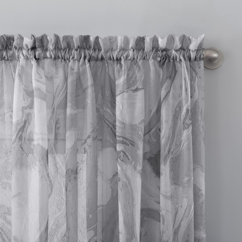 No. 918 Cristo Crushed Sheer Voile Rod Pocket Curtain Panel,