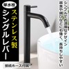 HAMILO Long Single Faucet Single Lever Bathroom Faucet Stainless Steel