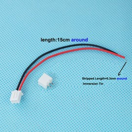 100pcs 15cm JST XH2.54-2P 2.54mm Pitch 2 Pin Connectors Kit Cable Plug Header Expansion Wire