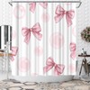 WELMECO Pink Bow Shower Curtain 72x72inch, Girls Bathroom Decor (Pink)