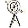 Metal Armillary Sphere Globe with Tripod Stand, 17" Black and