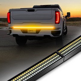 OPT7 60" Redline Parlux Triple Row LED Tailgate Light Bar w/Sequential Amber Turn Signal, Weatherproof Rigid Aluminum Frame Light Strip for Trucks, Pickup - Full Function Reverse Brake Running