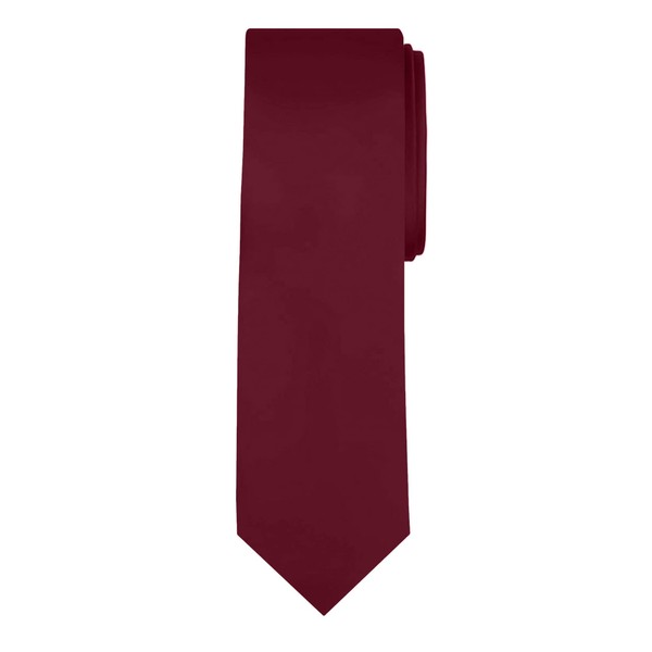 Jacob Alexander Men's Extra Long Solid Color Tie - Burgundy