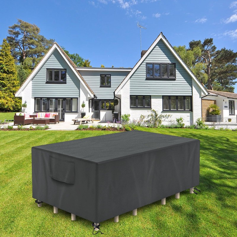 WISCLASS Garden Furniture Cover, Waterproof, Windproof, Garden Table Cover, Large