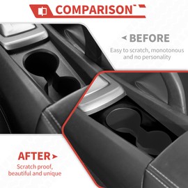 Amayum Gear Shift Cup Holder Cover fit for Chevy Camaro 2010-2015 Center Console Gear Shift Drink Holder Panel Interior Accessories,Black