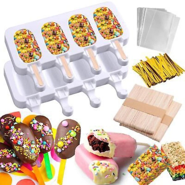 Unbranded 2pcs Ice Cream Pop Molds with 100pcs Sticks for