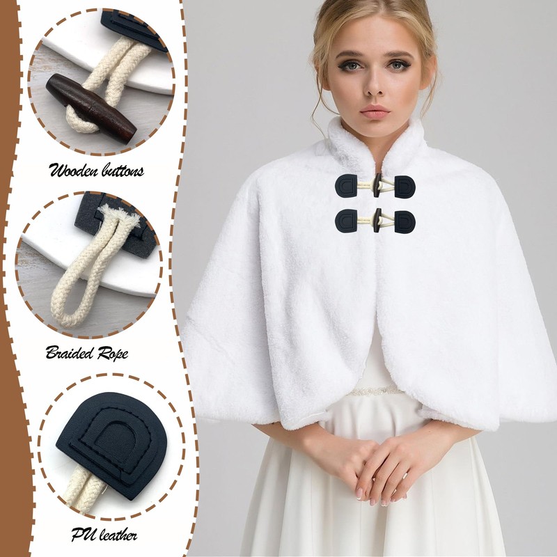 DHER 4 Pairs Leather Buttons Toggle Buttons Wooden Buttons Closure