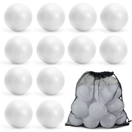 YongnKids 12 Pcs Toddler Replacement Baseball Balls,Plastic Baseballs for T-Ball with Bag Perfect for Tee-Ball Practice, Baseball Training, Sports Theme Party Favors,Stocking Stuffers