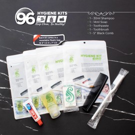 Moda West 96 Hygiene Kits - Bulk Case of Wholesale Deluxe Toiletries for Men, Women, Travel, Charity