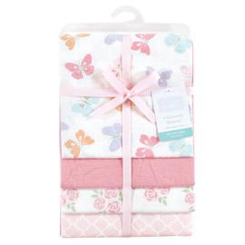 Hudson Baby Unisex Baby Cotton Flannel Receiving Blankets, Pastel Butterfly, One Size