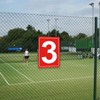 Numbered Sign 3, Aluminum Number Signs for Tennis Court, 12x8