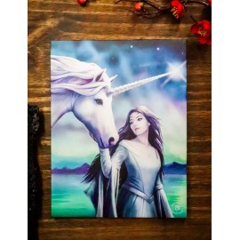Ebros Anne Stokes North Star Witch Unicorn Wooden Framed Picture Wall Decor