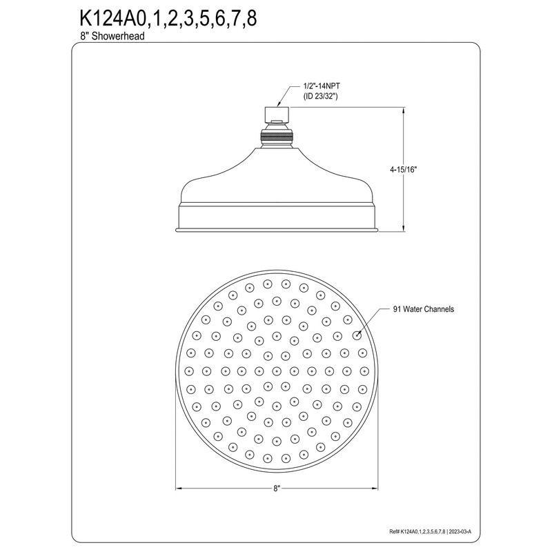 Kingston Brass K124A1 Victorian Raindrop Showerhead, Polished Chrome