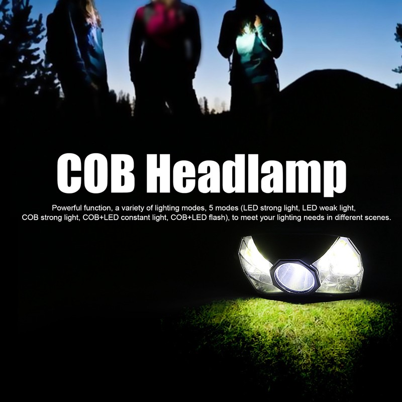 XPG+COB Headlamp Motion Sensor USB Rechargeable Head Lamp Waterproof Headlight