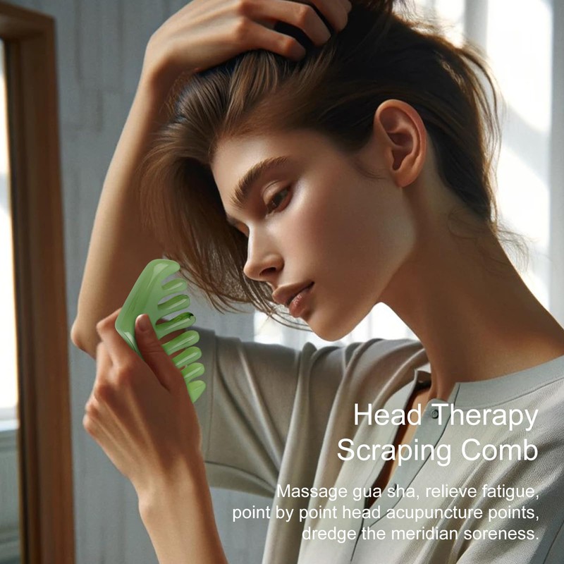Multi-Functional Handheld Head Massage Tool, Massage Comb, Guasha Scraping Scalp