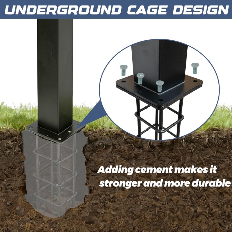 Outside Metal Mailbox Post, 34 inch In-Ground Heavy Duty Mailbox