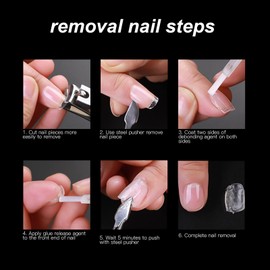 500 pieces almond shaped acrylic nail tips, clear false nail tips, full cover nails with case for nail salons and DIY nail art