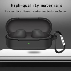 YAODLE Case Compatible with Sony WF-C510 Protective Case, Shockproof Soft Case, with Carabiner, Anti-Fingerprint, Anti-Abrasion (Red)