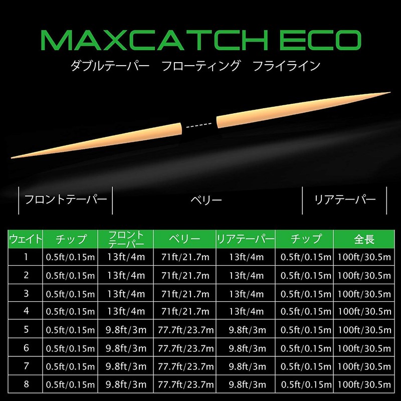 Maxcatch DT Fly Line Double Taper Floating: 1-8F, 100' DT