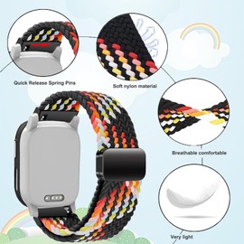 Issinlky Children's Nylon Braided Band Compatible with Xplora X6, Elastic Magnetic Buckle Band for Xplora X6 Play