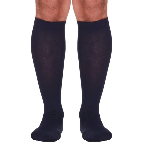 Made in The USA - Medical Compression Socks for Men, Firm Graduated Support Socks 20-30mmHg - Closed Toe - 1 Pair - Absolute Support, SKU: A104NV3 (Navy, Large) – Helps with Poor Circulation, Edema