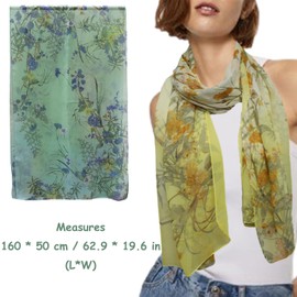 amokk 6 Packs Summer Scarves for Women Lightweight Floral Head Scarf Chiffon Shawl Warp (Color-4)