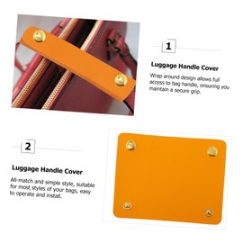Operitacx Luggage Handle Cover PU Leather Handle Wrap Protector for Comfortable Grip for Handbags Suitcases and Yellow Protective Wrap for Hand Pressure Relief