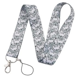 Pinstant French Bulldog Frenchie Pug Shar Pei Dog Lovers Cute 17.7" Neck Lanyard Keychain Holder ID Badge Mobile Phone Pin Strap