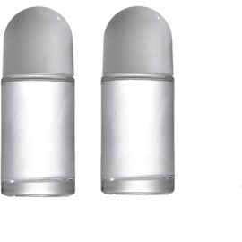 YuanHolumid 2Pcs White 50ML Glass Empty Roller Bottles with Plastic Roller Ball, Deodorant Roll On Containers Leak Proof Massage Ball Bottles for Essential Oil Perfume Refillable Containers Tools