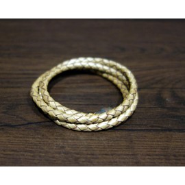 PRERNA Leather Brand | 3 Wrap Braided Leather Bracelet Unisex | Handmade Pearl Metallic Wristband Friendship Band | Adjustable for Women Men, 55cm Long